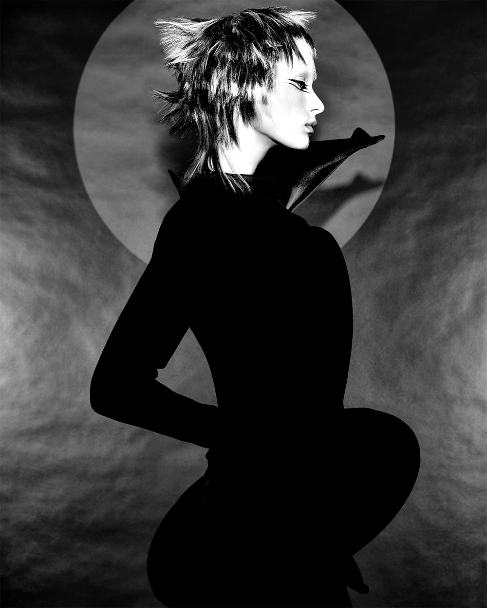 Black Spiky Textured Mullet - Viktoriia Vradii - Monochrome Edge Collection